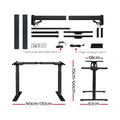 Artiss Electric Dual Motor Standing Desk - 120cm - Black + Black