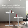 Fortia Electric Height Adjustable Standing Desk - 120cm - Light Oak Style + White