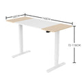 Fortia Electric Height Adjustable Standing Desk - 140cm - Light Oak Style + White