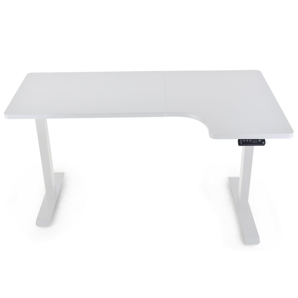 Fortia Electric Dual Motor L-Shaped (Right) Standing Desk - White