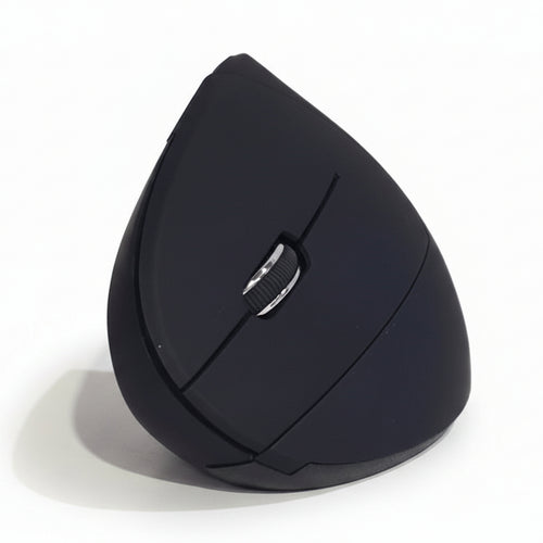 Black ergonomic mouse on a white background