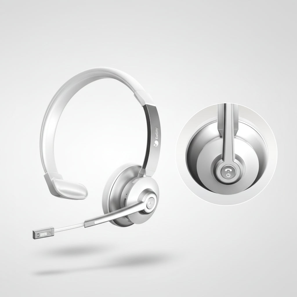 Earbay Wireless Dual Connection Headset - White