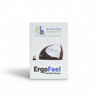 ErgoFeel vertical mouse packaging on a cardboard surface