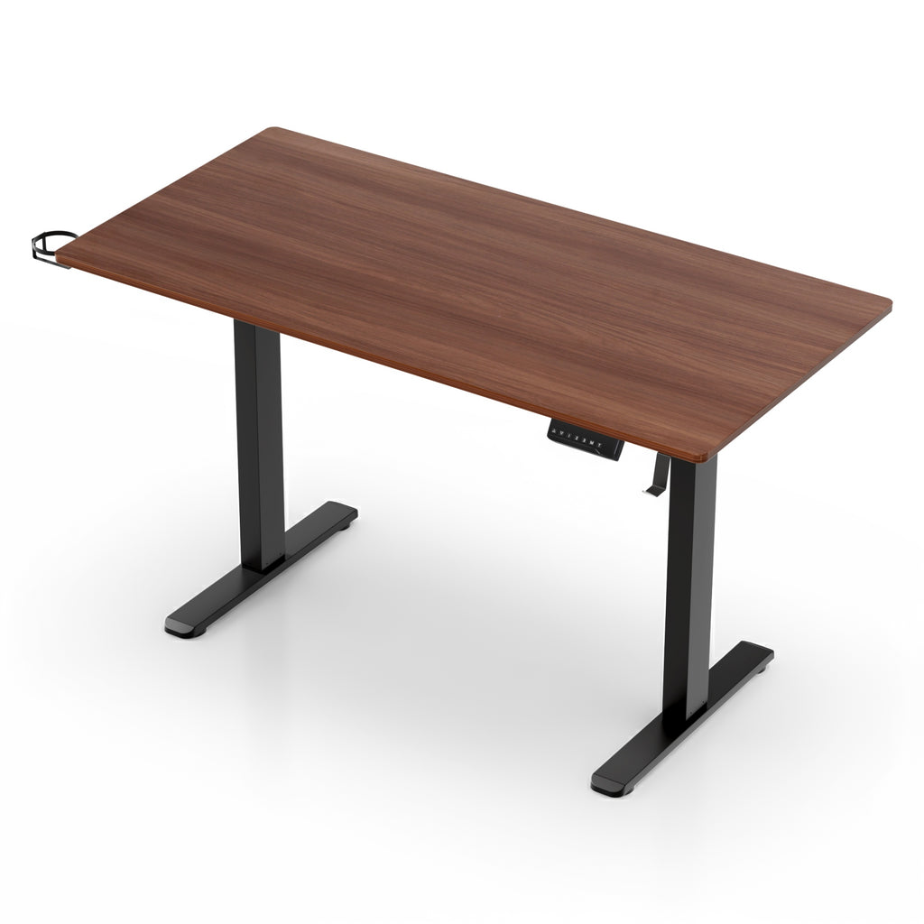 Artiss Electric Dual Motor Standing Desk with Cup & Headphone Holder – 140cm Walnut