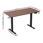 Artiss Electric Dual Motor Standing Desk with Cup & Headphone Holder – 140cm Walnut