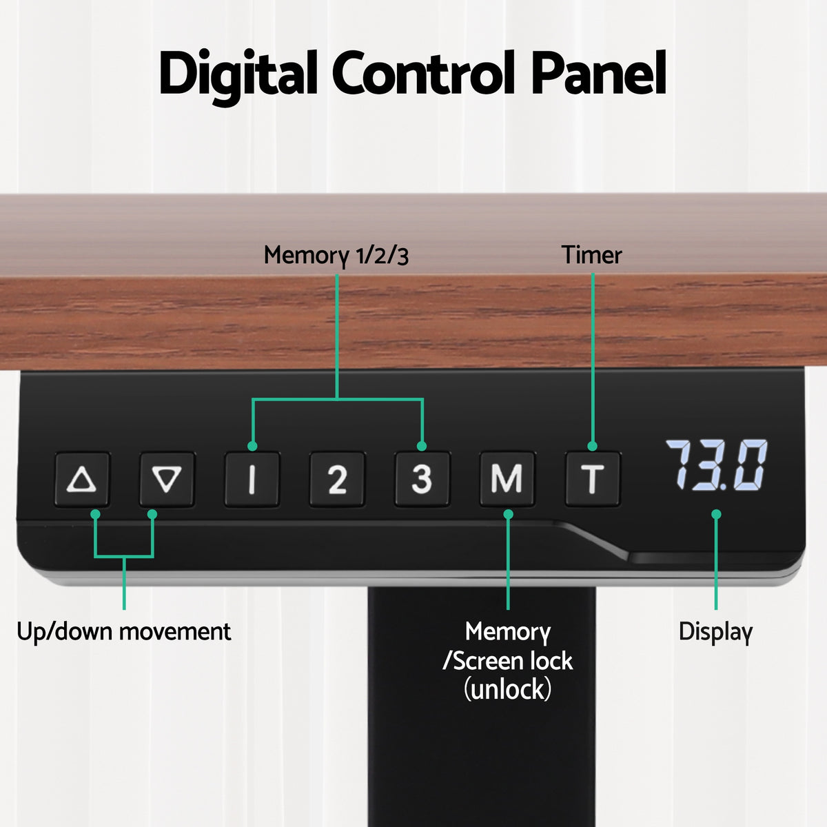 Artiss Electric Dual Motor Standing Desk with Cup & Headphone Holder – 140cm Walnut