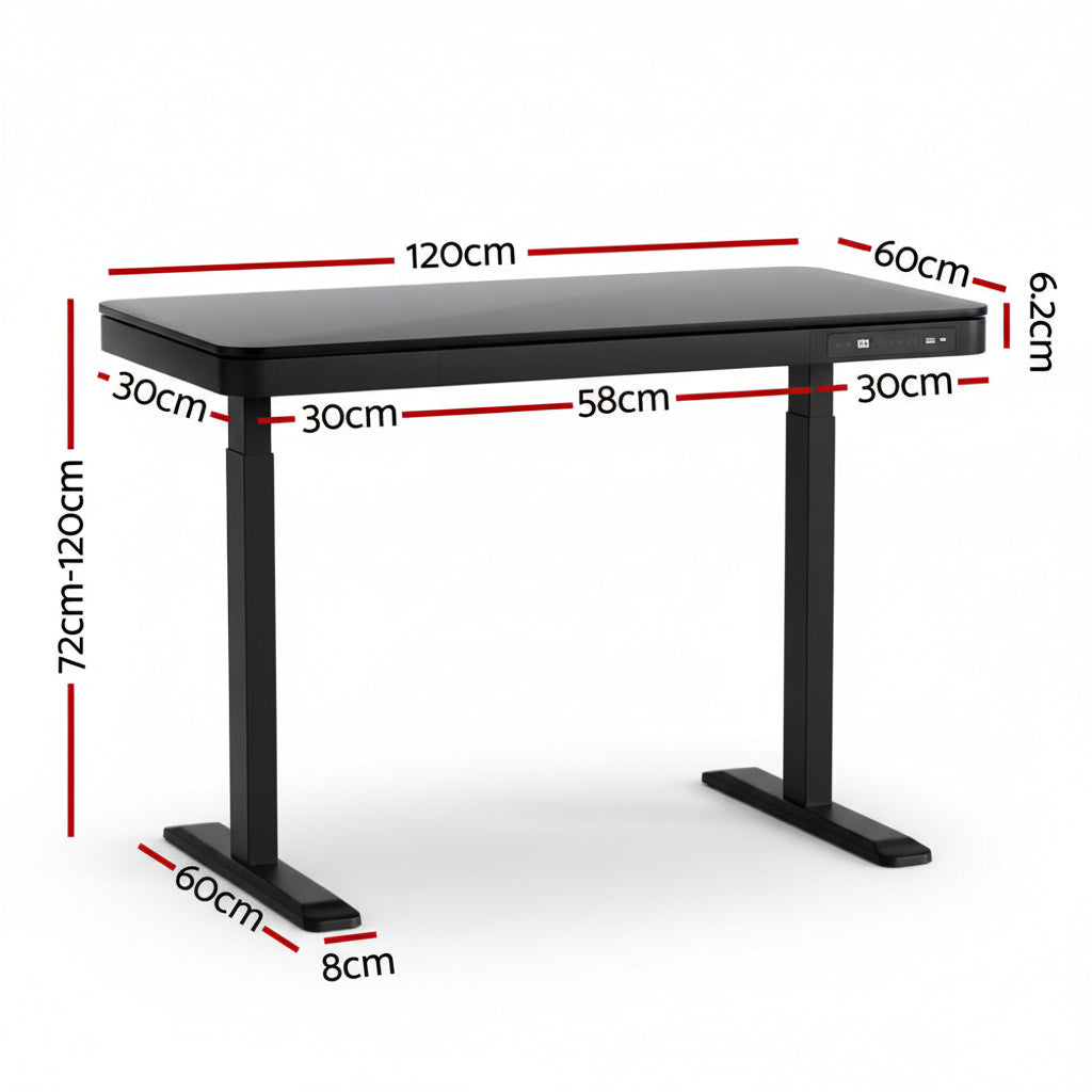 Artiss Electric Dual Motor Standing Desk with Drawer