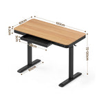 Artiss Electric Standing Desk with USB-C Charging, Drawer & Headphone Hook – 120cm Wood
