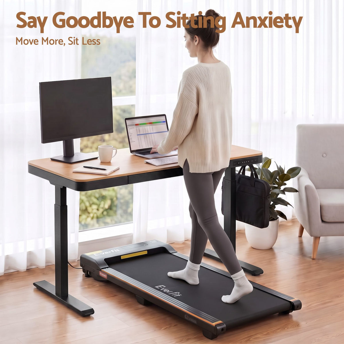 Artiss Electric Standing Desk with USB-C Charging, Drawer & Headphone Hook – 120cm Wood