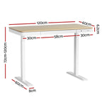 Artiss Electric Standing Desk with USB Charging & Drawer – 120cm Oak