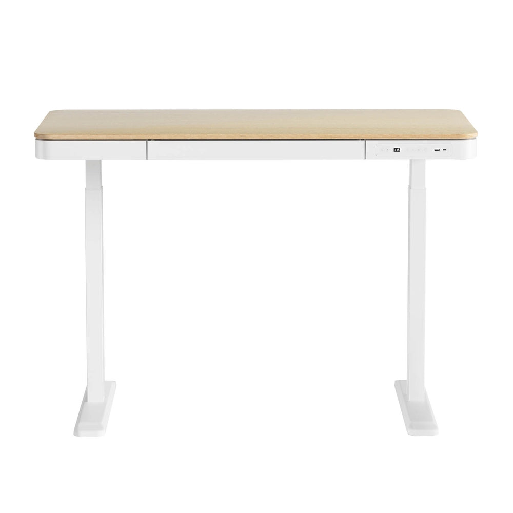 Artiss Electric Standing Desk with USB Charging & Drawer – 120cm Oak