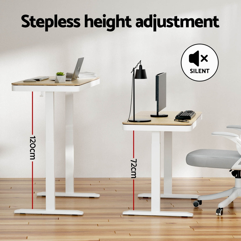 Artiss Electric Standing Desk with USB Charging & Drawer – 120cm Oak
