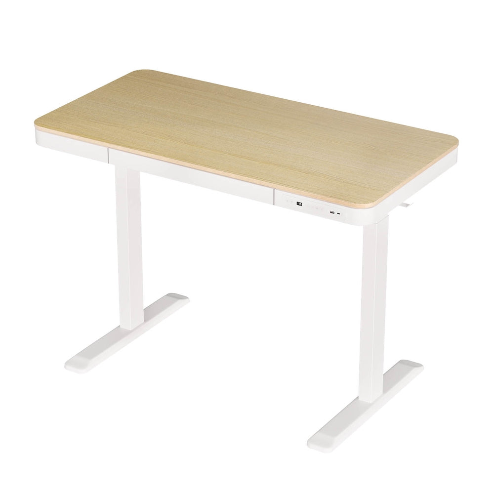 Artiss Electric Standing Desk with USB Charging & Drawer – 120cm Oak
