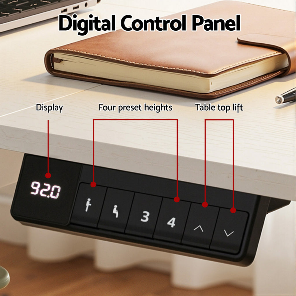 Artiss Electric Standing Desk with Drawer & Cable Management – 140cm White