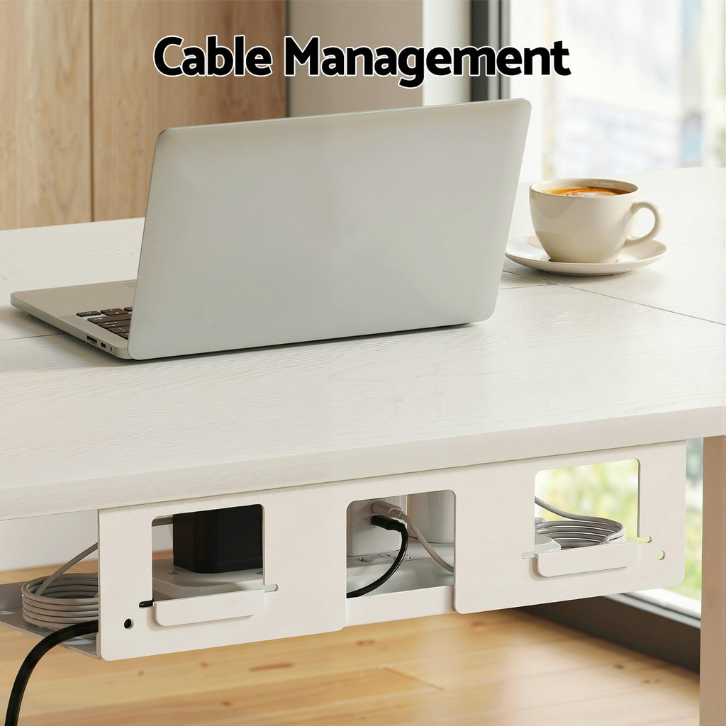 Artiss Electric Standing Desk with Drawer & Cable Management – 140cm White