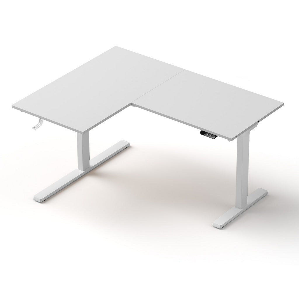 Artiss Electric Dual Motor L-Shaped Standing Desk - White