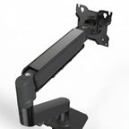 Black computer monitor arm clamp attachement