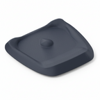 A black ergonomic anti-fatigue mat for standing desks with a textured surface and a non-slip bottom.