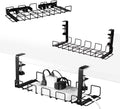 Under Desk Cable Management Tray 2-Pack – Black
