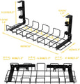 Under Desk Cable Management Tray 2-Pack – Black