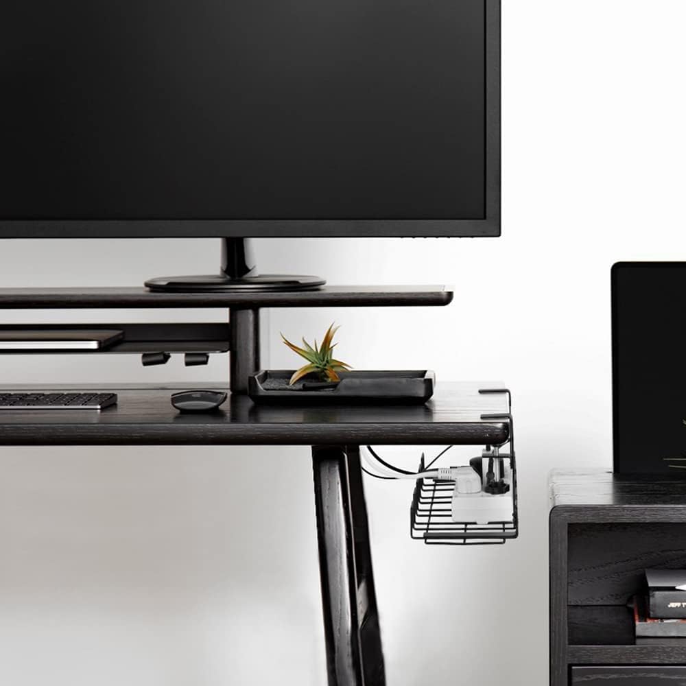 Under Desk Cable Management Tray 2-Pack – Black