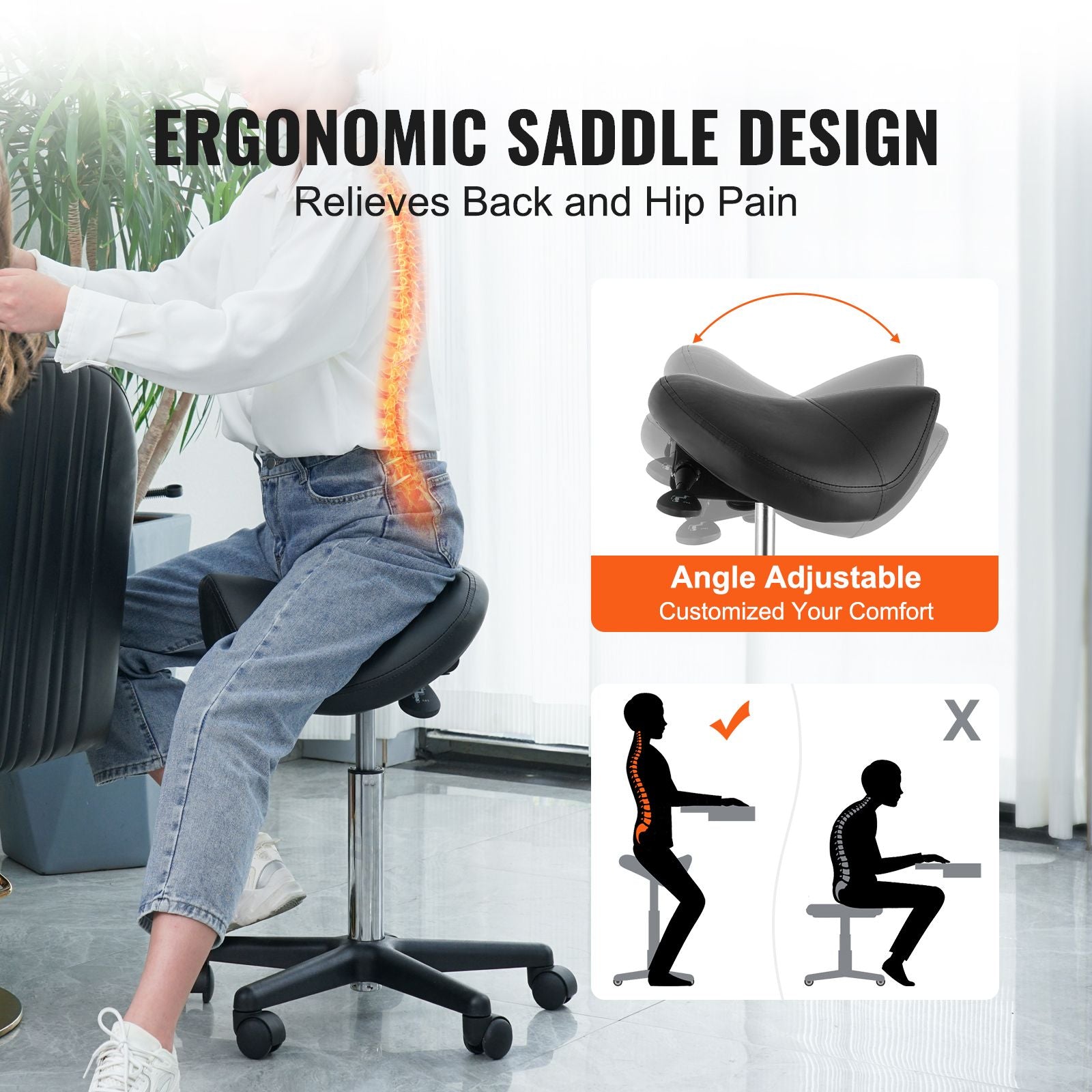 Vevor Saddle Stool – 181 kg