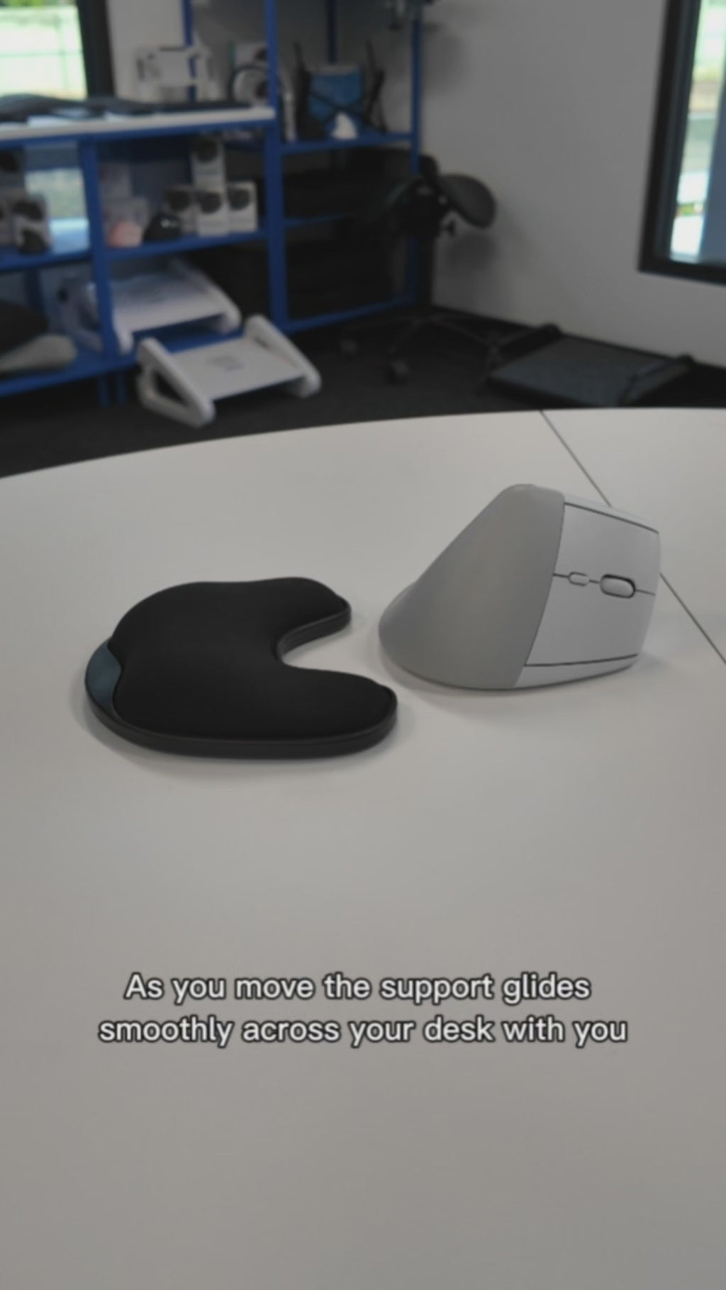 ergonomic wrist rest support for mouse - gliding on wheels