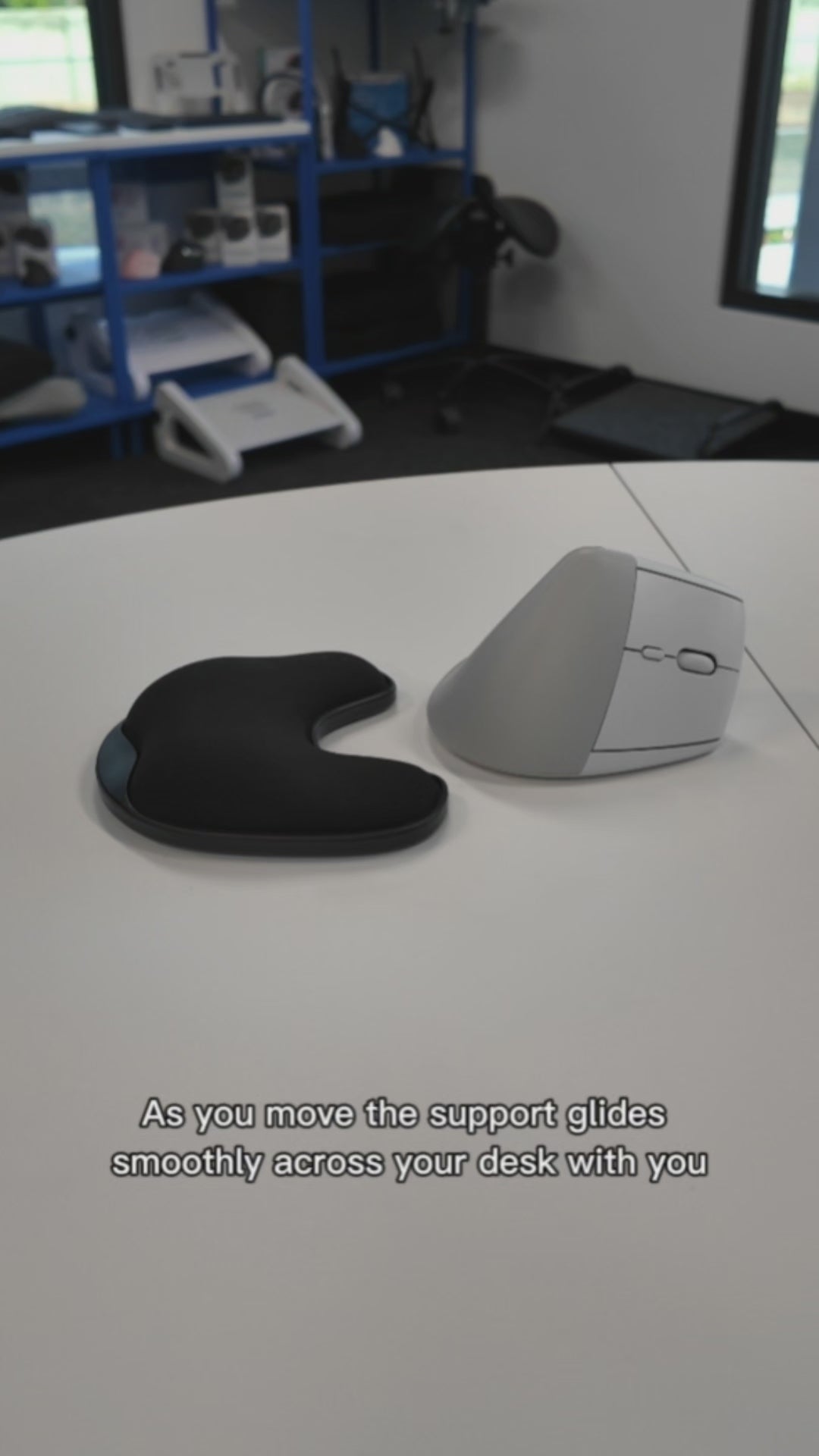 ergonomic wrist rest support for mouse - gliding on wheels