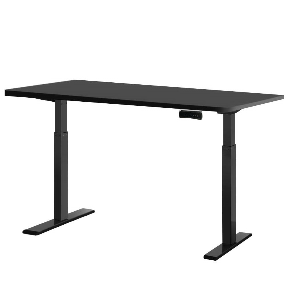 Artiss Electric Dual Motor Standing Desk - 140cm - Black + Black