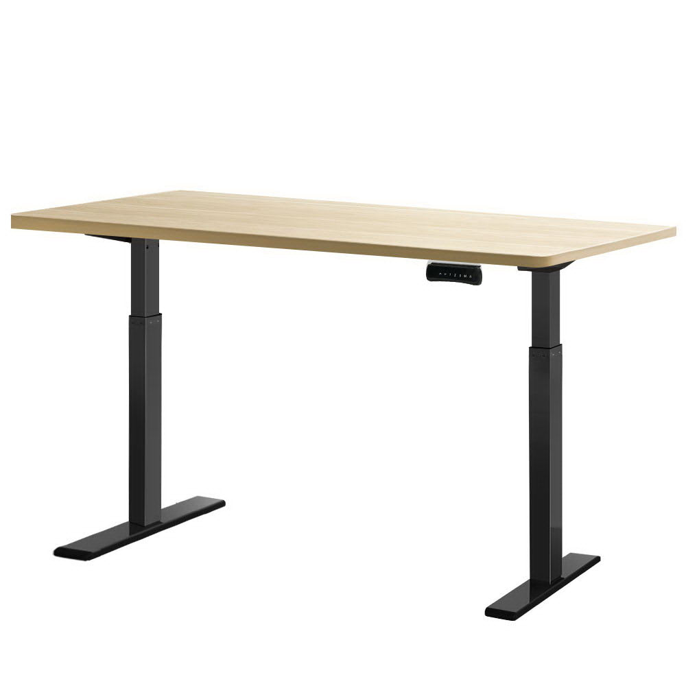 Artiss Electric Dual Motor Standing Desk - 120cm - Black + Oak