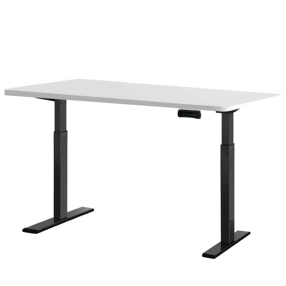 Artiss Electric Dual Motor Standing Desk - 120cm - Black + White