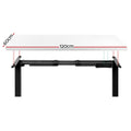 Artiss Electric Dual Motor Standing Desk - 120cm - Black + White