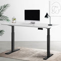 Artiss Electric Dual Motor Standing Desk - 120cm - Black + White