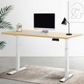 Artiss Electric Dual Motor Standing Desk - 120cm - White + Oak