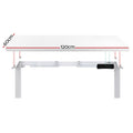 Artiss Electric Dual Motor Standing Desk - 120cm - White + White