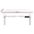 Artiss Electric Dual Motor Standing Desk - 140cm - White + White