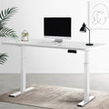 Artiss Electric Dual Motor Standing Desk - 140cm - White + White