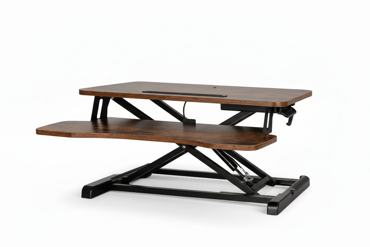 Artiss Height Adjustable Standing Desk - Rustic Brown