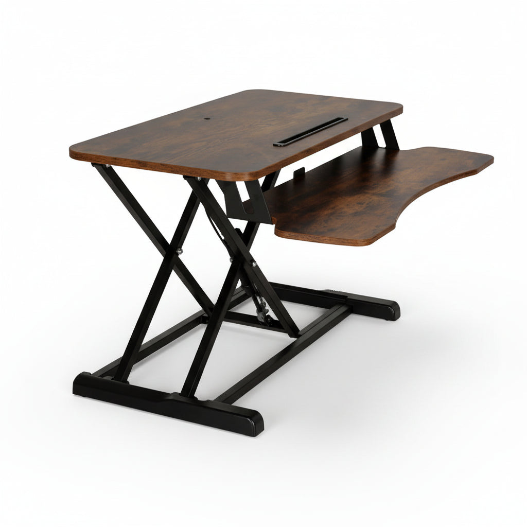 Artiss Height Adjustable Standing Desk - Rustic Brown