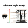 Artiss Height Adjustable Standing Desk - Rustic Brown