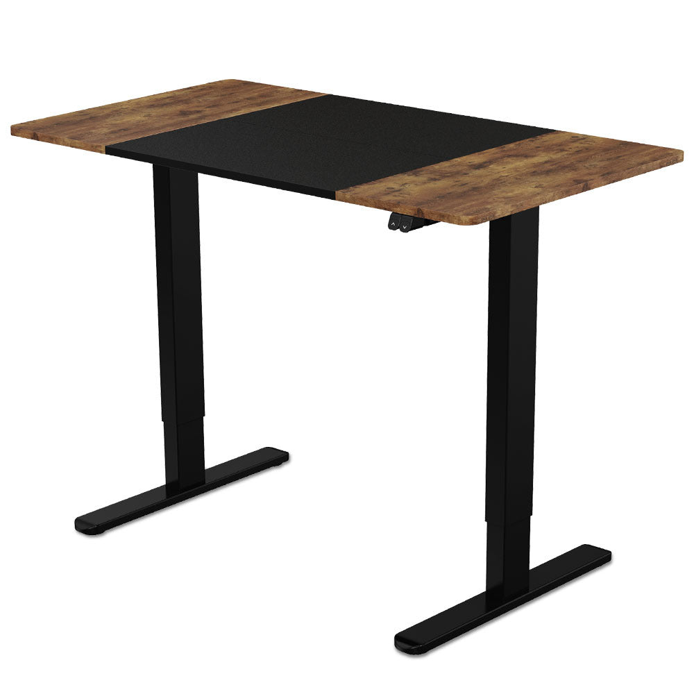 Fortia Electric Height Adjustable Standing Desk - 120cm - Oak Style + Black