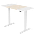 Fortia Electric Height Adjustable Standing Desk - 120cm - Light Oak Style + White