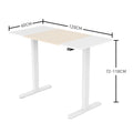 Fortia Electric Height Adjustable Standing Desk - 120cm - Light Oak Style + White