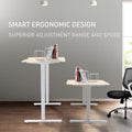 Fortia Electric Height Adjustable Standing Desk - 140cm - Light Oak Style + White
