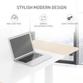 Fortia Electric Height Adjustable Standing Desk - 140cm - Light Oak Style + White