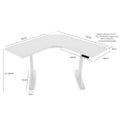 Fortia Electric Dual Motor Corner Standing Desk - White