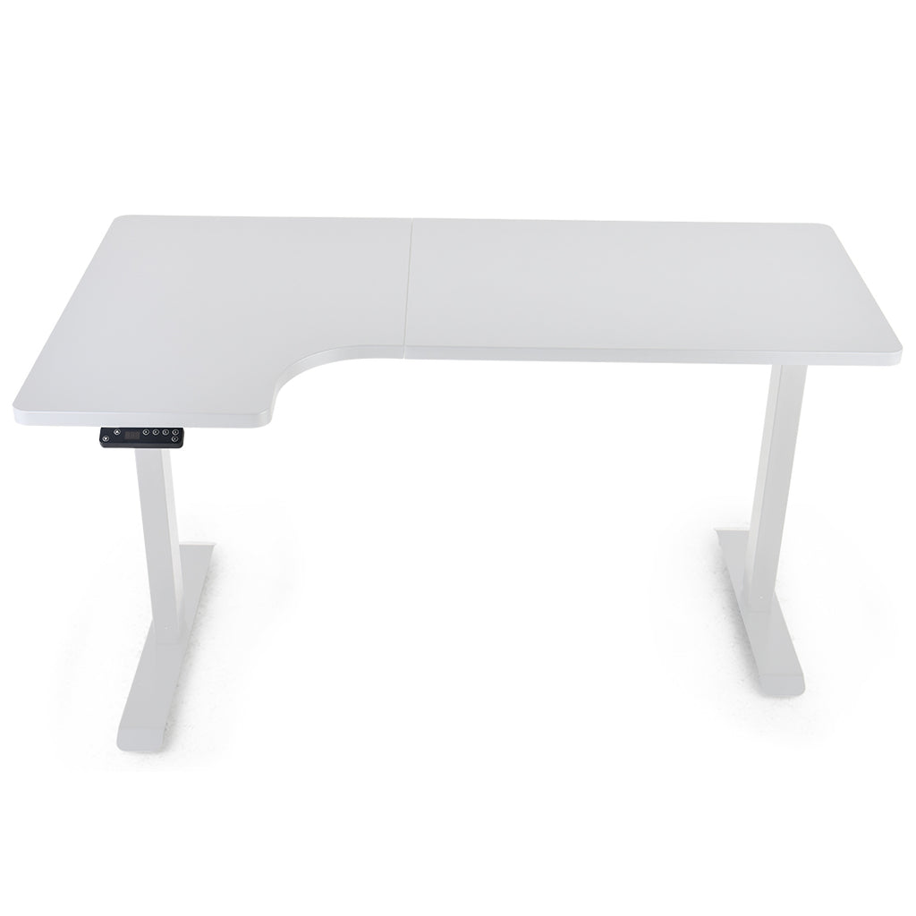Fortia Electric Dual Motor L-Shaped (Left) Standing Desk - White