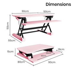 Fortia Large Standing Desk Converter - Pink