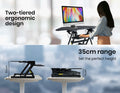 Fortia Height Adjustable Corner Standing Desk - Black