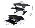 Fortia Height Adjustable Corner Standing Desk - Black